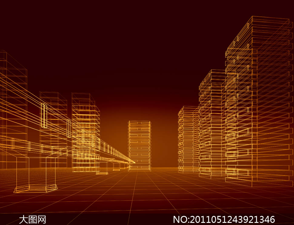 橙黄色城市建筑物高清图片素材 - 大图网设计素