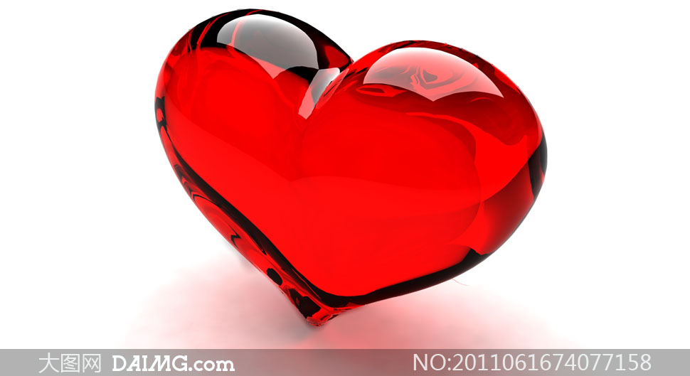 晶莹剔透红色爱心创意摄影图片 - 大图网设计素
