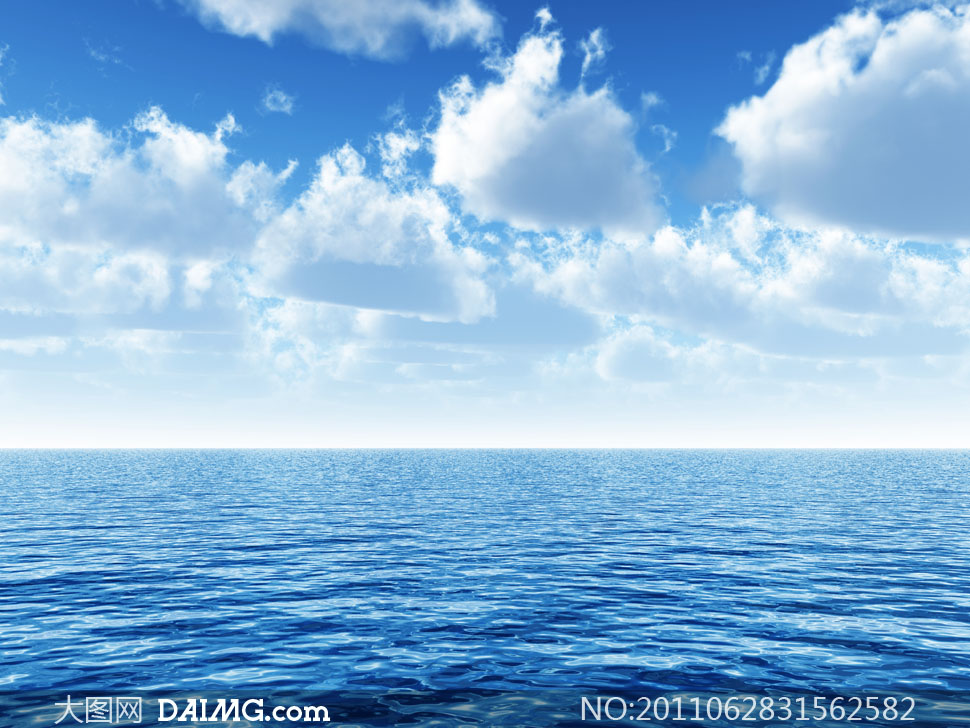 蓝天白云大海高清摄影图片 - 大图网设计素材下