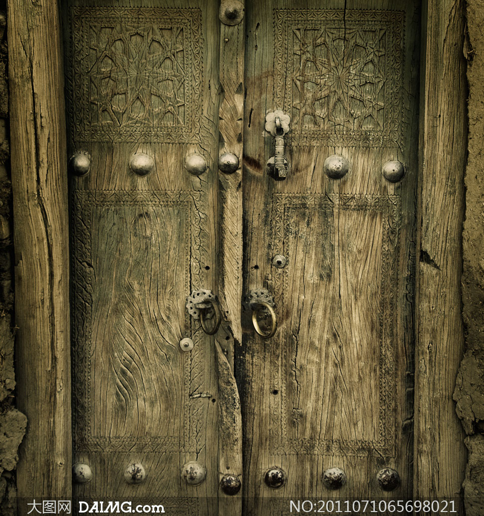 年代久远的木门特写高清摄影图片 - 大图网设计