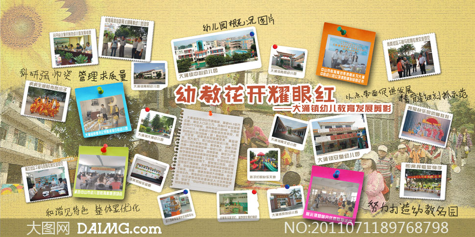 幼儿园教育成果展示宣传栏设计源文件 - 大图网
