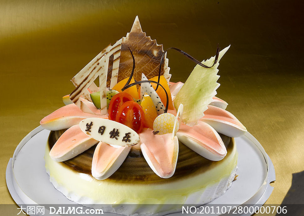 奶油生日蛋糕摄影图片 - 大图网设计素材下载