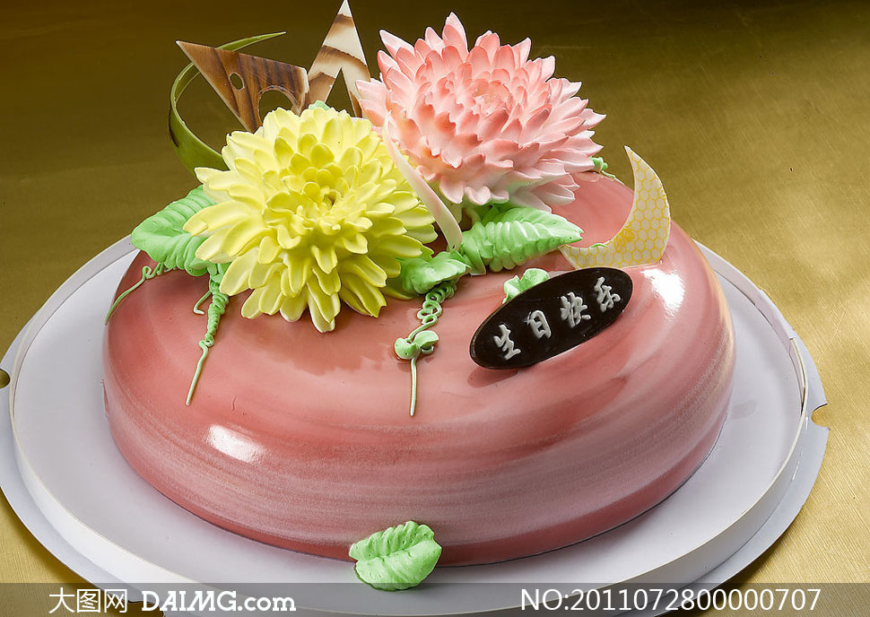 花朵雕塑生日蛋糕摄影图片 - 大图网设计素材下
