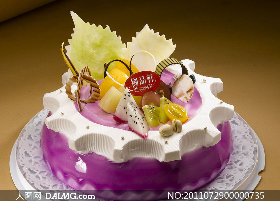 水果奶油生日蛋糕摄影图片素材