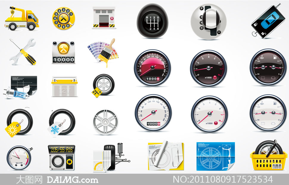 汽车维修主题图标矢量素材 - 大图网设计素材下