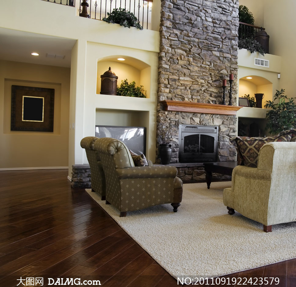 欧式别墅室内装修效果高清图片 - 大图网设计素