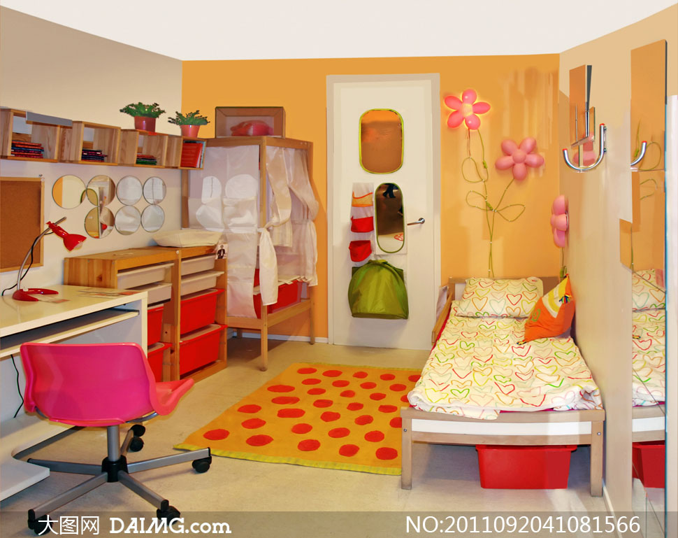 儿童房家具摆放布置高清摄影图片 - 大图网设计