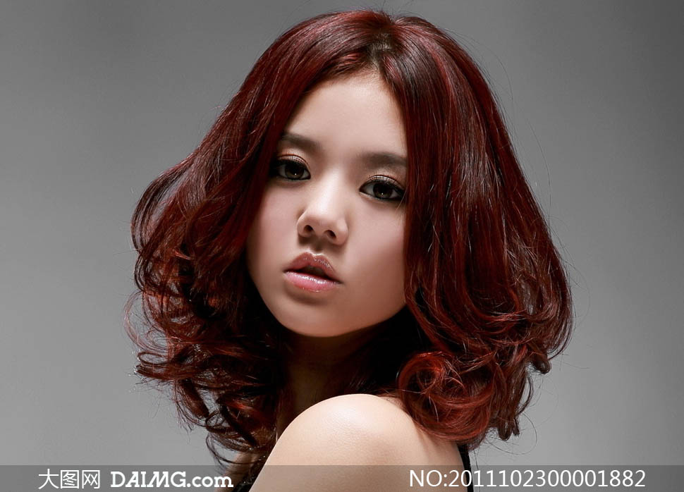 韩国模特可爱梨花头美女头像卷发头型头发