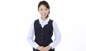 礼仪小姐微笑服务摄影图片