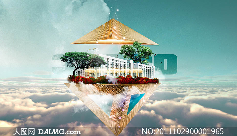 地产楼体效果图设计PSD源文件 - 大图网设计素