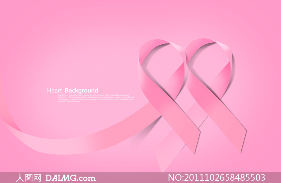 两条粉红丝带与背景psd分层素材