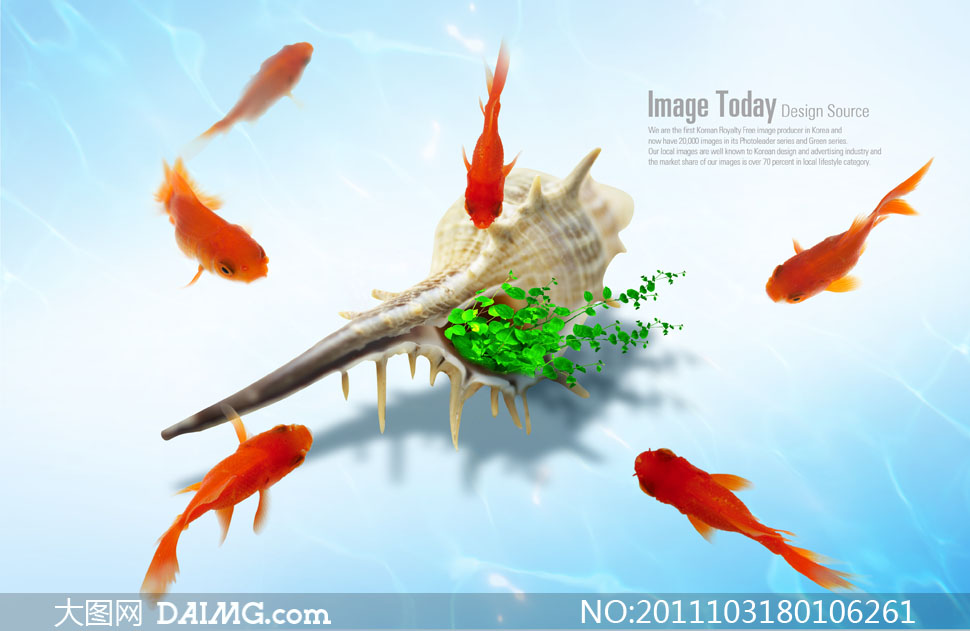 水下游动的金鱼psd分层素材 - 大图网设计素材