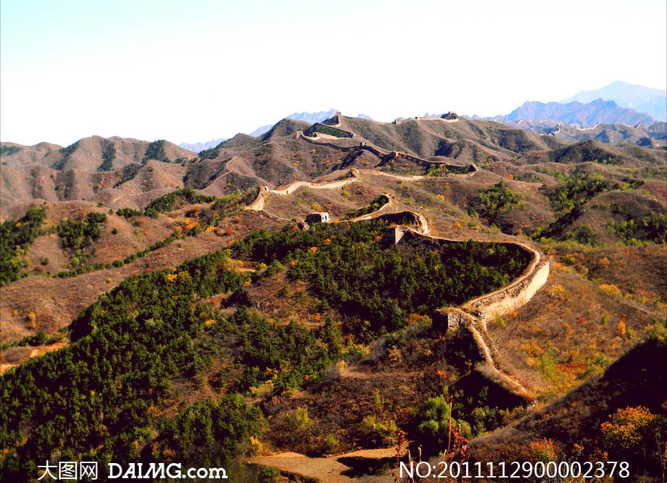 长城鸟瞰图摄影图片