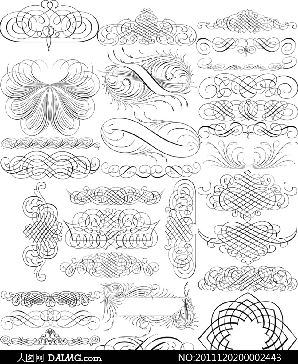 线描情趣花纹-大图网v线描素材下载笔刷酒店推荐阆中图片