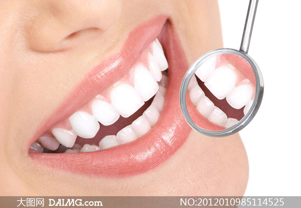 美女洁白牙齿与口腔镜高清摄影图片 - 大图网设