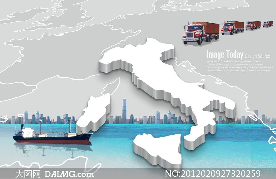 地图航运海运水运船只轮船交通运输货物建筑物