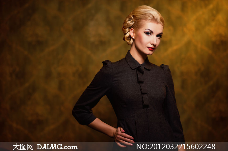 外国红唇<em>盘发贵妇</em>人物摄影高清<em>图片</em>