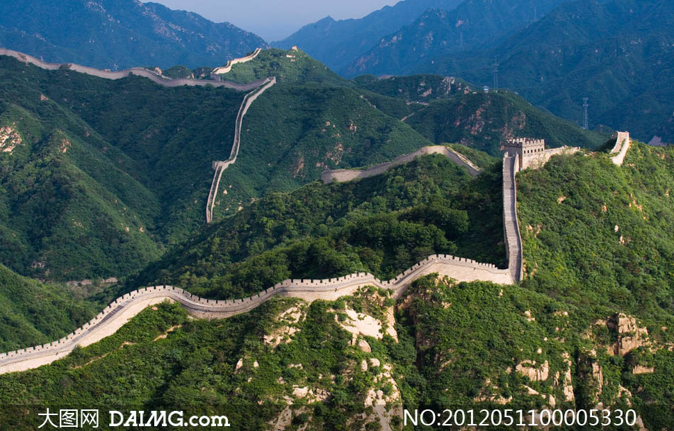 八达岭长城全景摄影图片+-+大