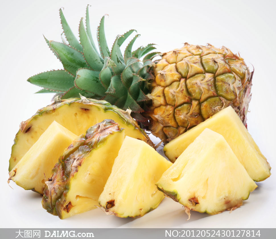 切成块状的菠萝摄影高清图片 - 大图网设计素材