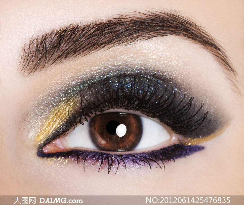 人物眼部彩妆化妆效果特写高清图片 - 大图网设