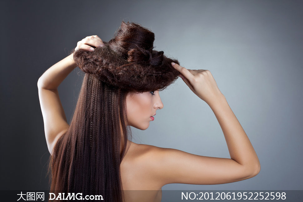 创意头发造型美女侧面摄影高清图片 - 大图网设