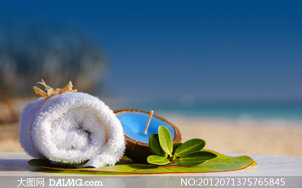 卷起来的毛巾SPA用品摄影高清图片 - 大图网设