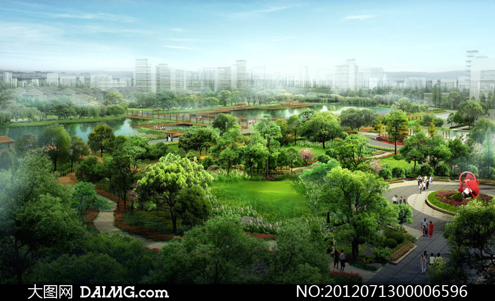 园林绿化景观图设计PSD分层素材 - 大图网设计