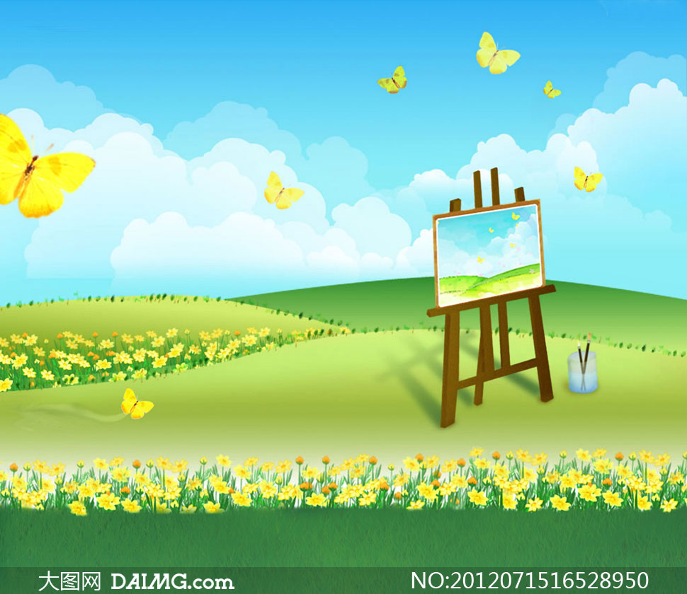 春天<em>田野上的</em>画架影楼摄影背景图片 - 大图网设