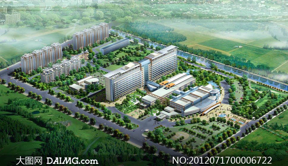 工业园区鸟瞰图设计psd分层素材 - 大图网设计