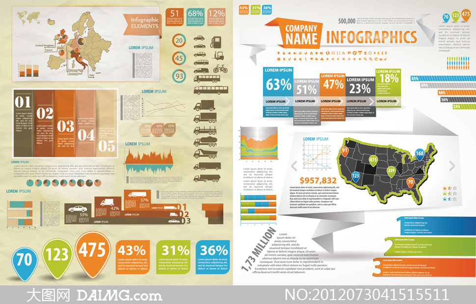 数据统计信息图表矢量素材 - 大图网设计素材下