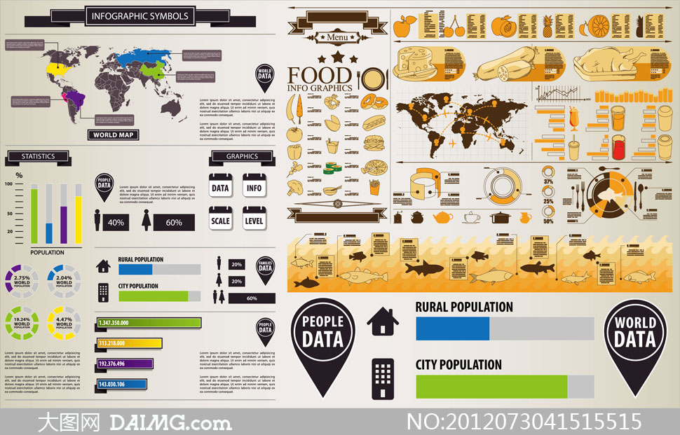 食物主题数据信息图表矢量素材 - 大图网设计素