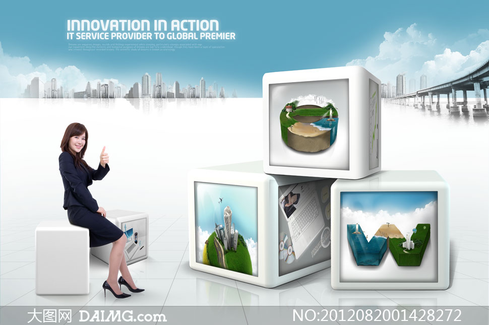 堆叠摆放的立方体创意PSD分层素材 - 大图网设