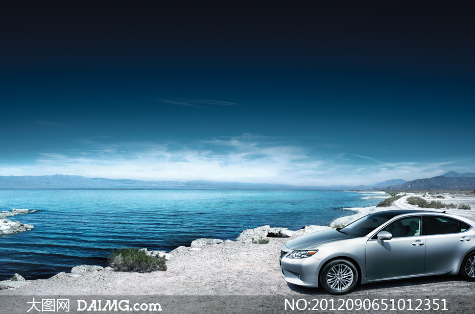 在水边的雷克萨斯轿车高清摄影图片 - 大图网设