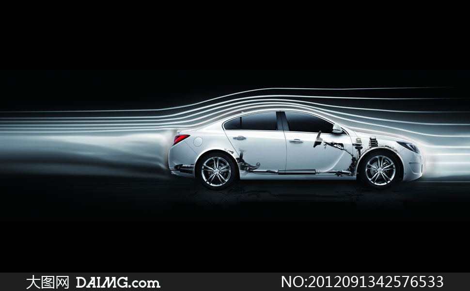 动感流线与白色轿车创意高清图片 - 大图网设计