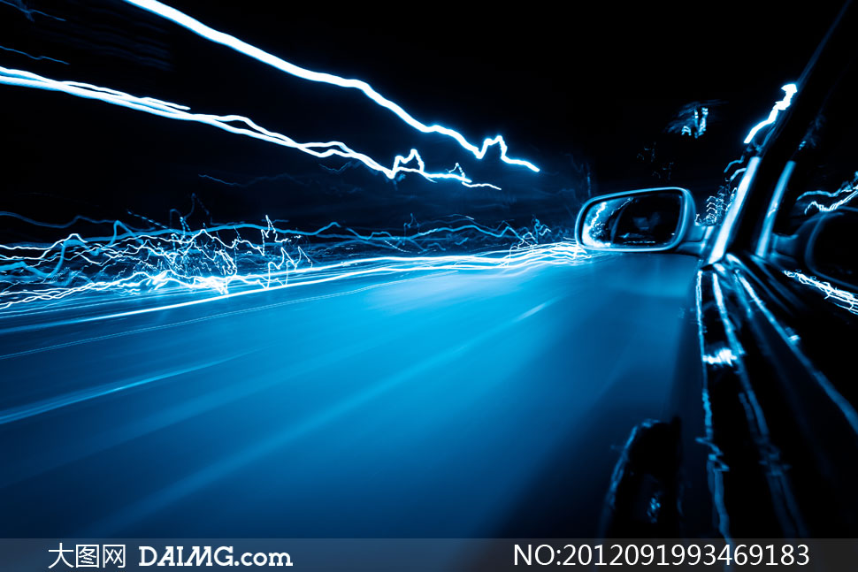 汽车观后镜与光线轨迹创意高清图片 - 大图网设