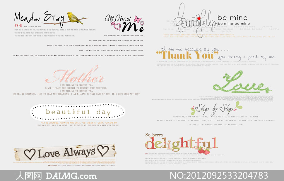 影楼照片杂志实用英文装饰文字素材 - 大图网设