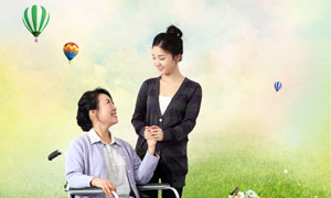 关爱残障人士海报元素PSD分层素材