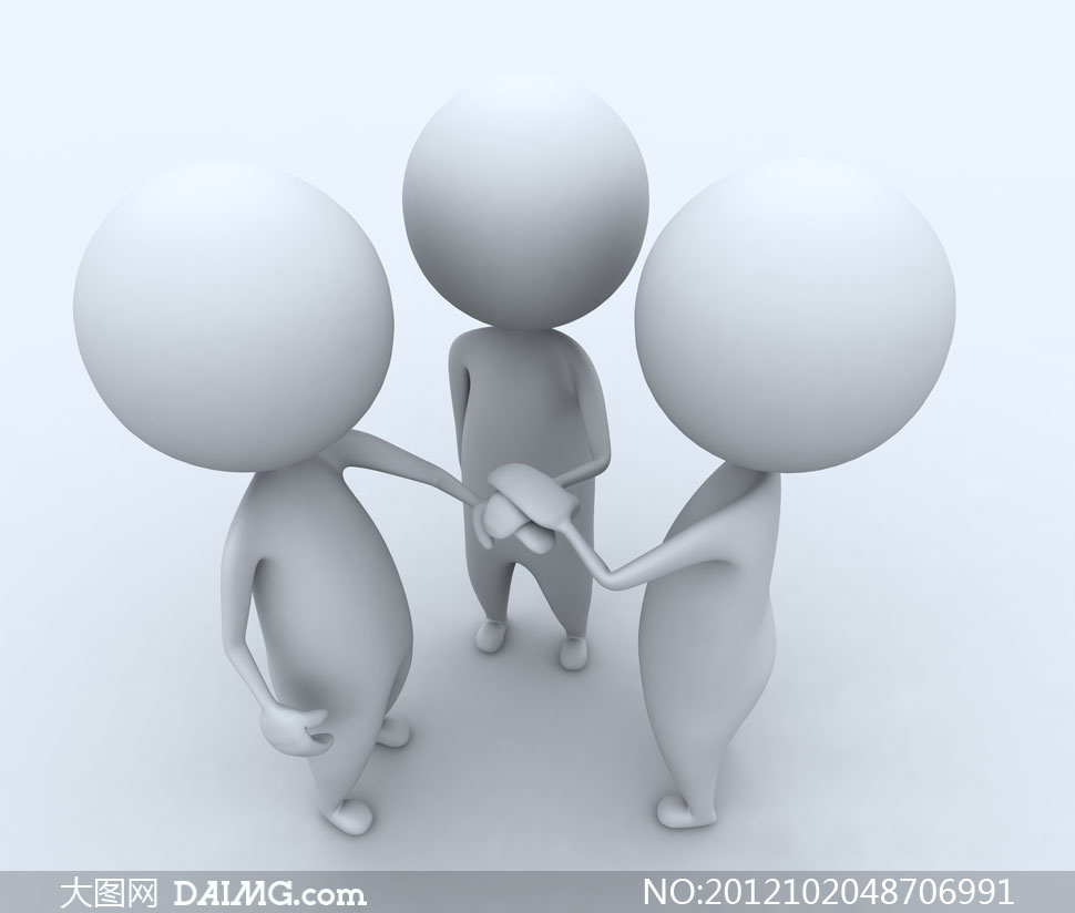 3D小人团队协作精神主题创意图片 - 大图网设