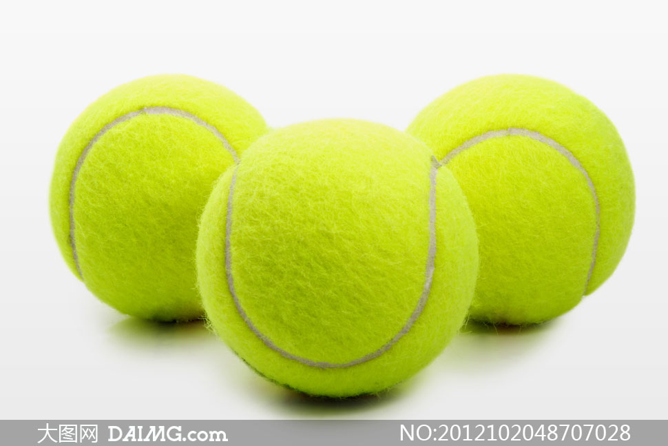 三个摆放整齐的网球摄影高清图片 - 大图网设计