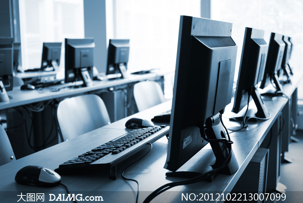 计算机网络机房内景摄影高清图片 - 大图网设计