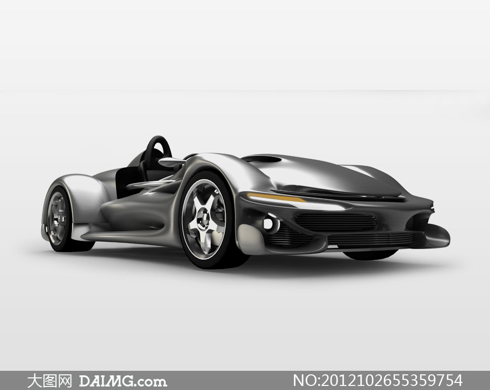 银灰色的敞篷概念跑车摄影高清图片 - 大图网设