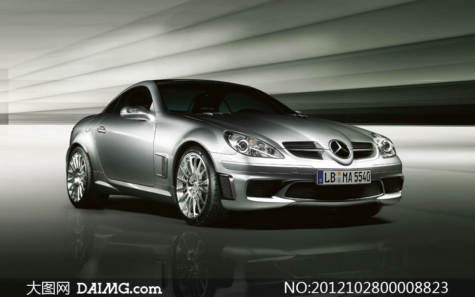 奔驰银色跑车摄影图片 - 大图网设计素材下载