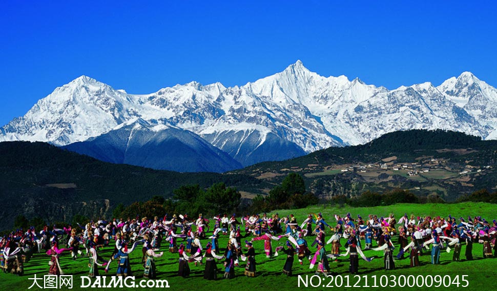 梅里雪山藏族舞蹈摄影图片 - 大图网设计素材下