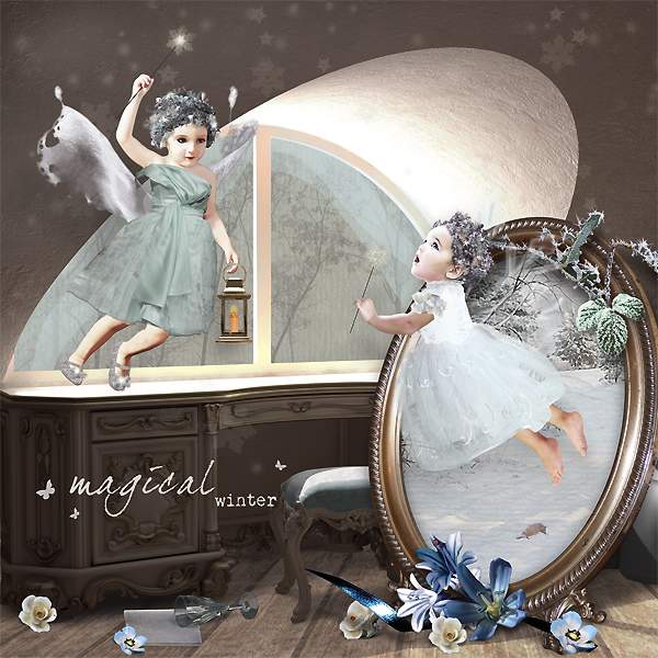 天使宝贝冬季装饰背景图片素材 - 大图网设计素