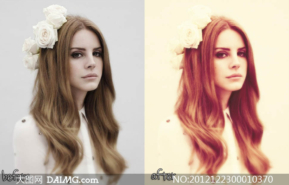 美女照片柔美复古效果调色动作