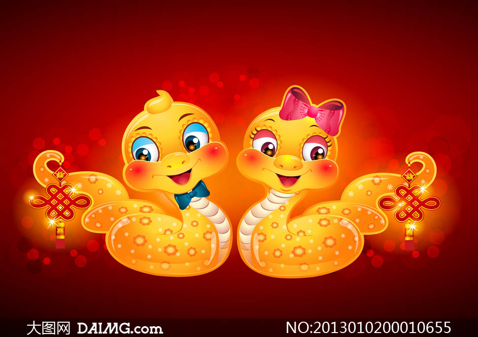 蛇年可爱的卡通蛇设计图片素材 - 大图网设计素